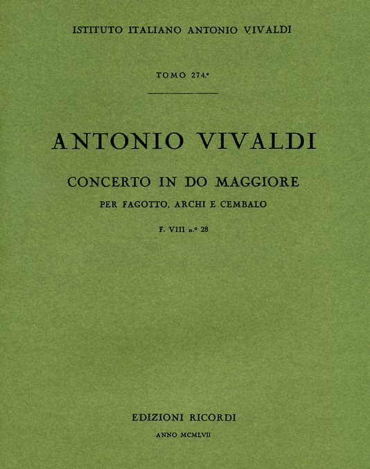 Vivaldi: Fagottkonzert C-Dur F VIII/28<br>RV 466 - Partitur