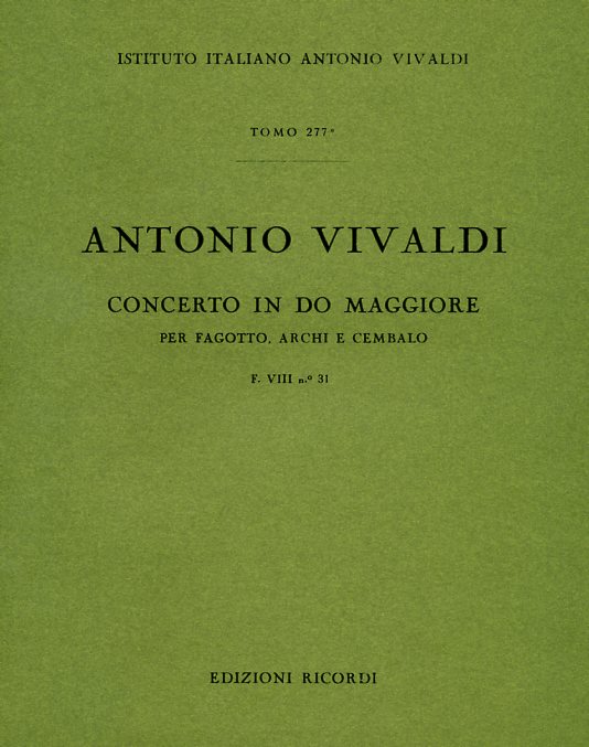 Vivaldi: Fagottkonzert C-Dur F VIII/31<br>RV 476 - Partitur