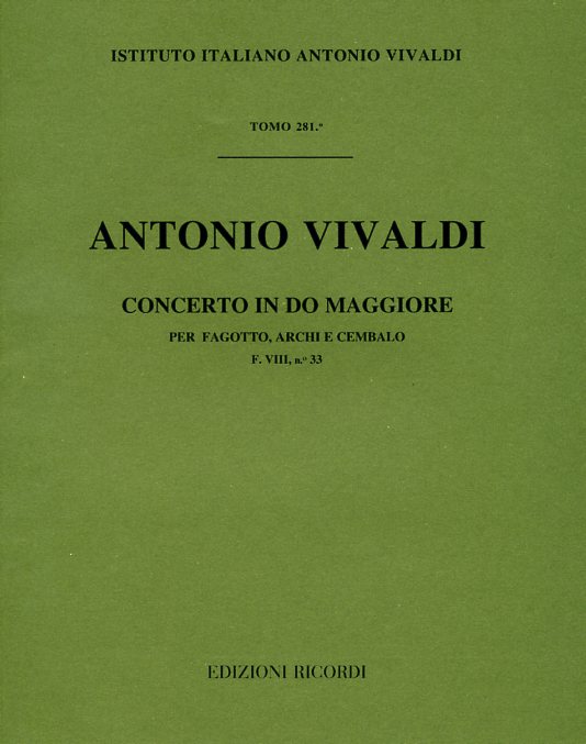 Vivaldi: Fagottkonzert C-Dur F VIII/33<br>RV 470 - Partitur