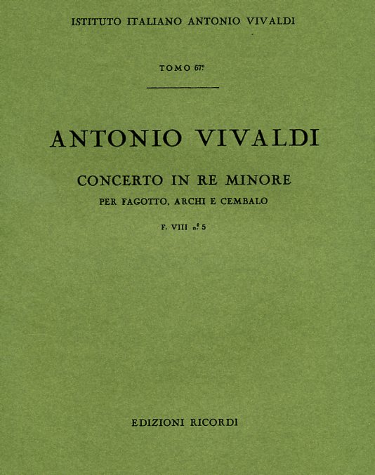 Vivaldi: Fagottkonzert d-moll F VIII/5<br>RV 481 - Partitur