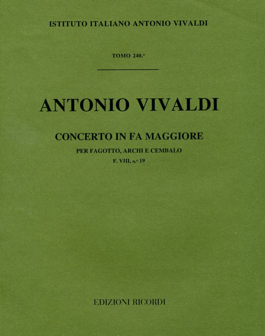 Vivaldi: Fagottkonzert F-Dur F VIII/19<br>RV 488 - Partitur