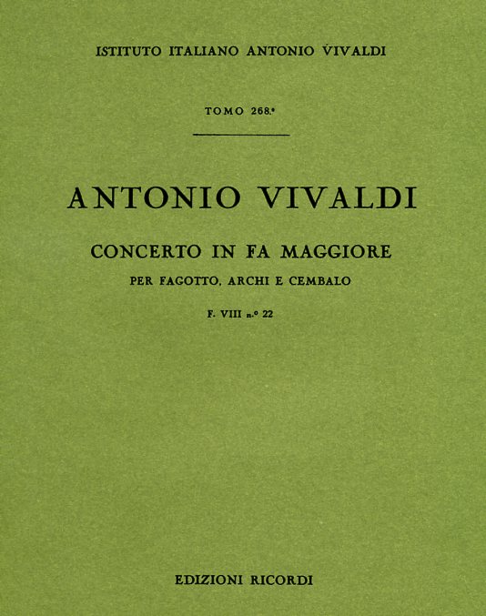 Vivaldi: Fagottkonzert F-Dur F VIII/22<br>RV 486 - Partitur