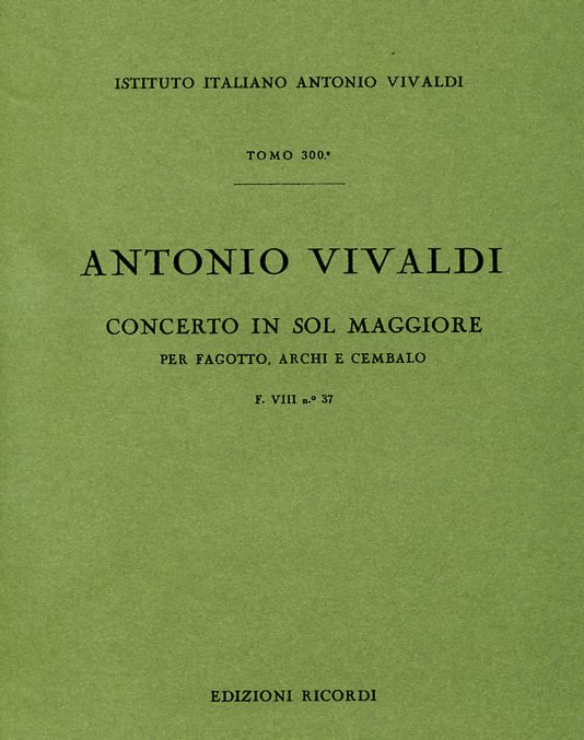 Vivaldi: Fagottkonzert G-Dur F VIII/37<br>RV 494 - Partitur