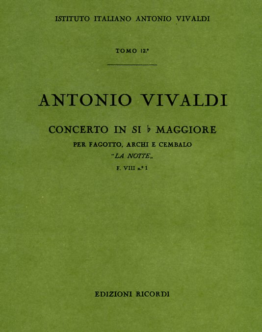 Vivaldi: Fagottkonzert B-Dur F VIII/1<br>RV 501 - Partitur