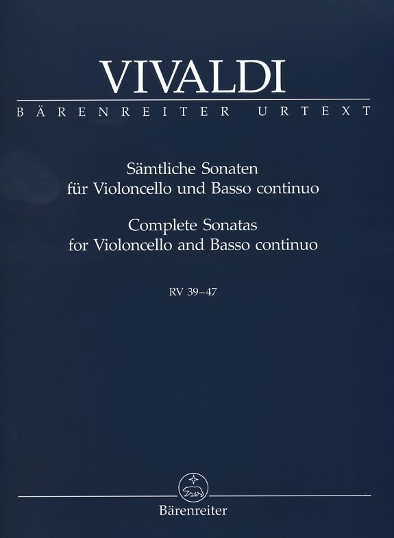 A. Vivaldi: 9 Sonaten für Cello (Fagott)<br>+ BC - RV 39-47 / Urtext Bärenreiter