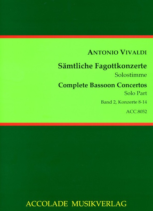 Vivaldi: Sämtliche Fagottkonzerte Bd.2<br>F VIII/ 8-14 / Solostimme