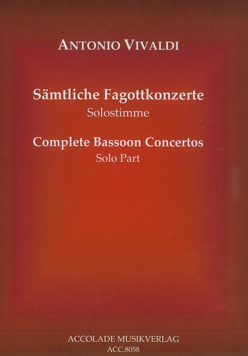 Vivaldi: Smtliche Fagottkonzerte<br>F VIII/ 1-37 / Solostimme