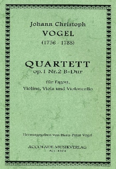 J.C. Vogel: Fagottquartett op. 1/2 B-Dur<br>Fagott, Violine, Viola + Vc