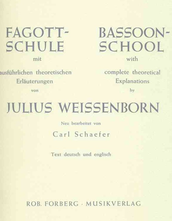 Weissenborn: Fagottschule<br>