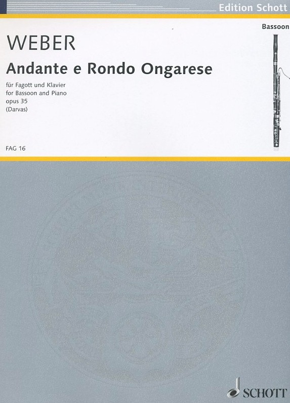 C.M. v. Weber: Andante e Rondo Ungar.<br>op. 35 fr Fagott + Orch - KA / Schott