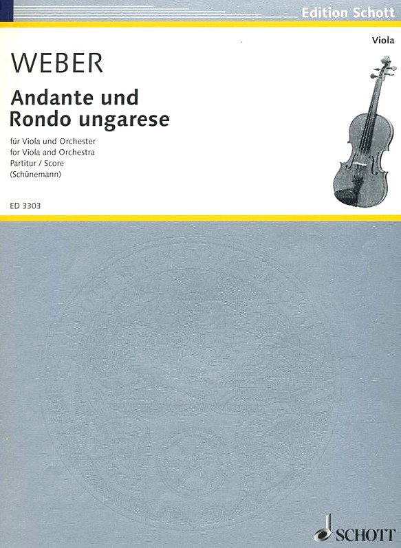 C.M. v. Weber: Andante e Rondo Ungar.<br>op. 35 f. Fag + Orch-Partitur
