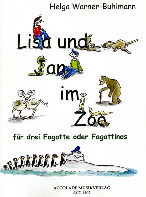 H. Warner-Buhlmann(*1961): Lisa und<br>Jan im Zoo - fr 3 Fagottinos /Fagotte