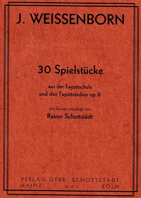 J. Weissenborn: 30 Spielstcke aus den<br>Studien op. 8 - Fagott + Klavier