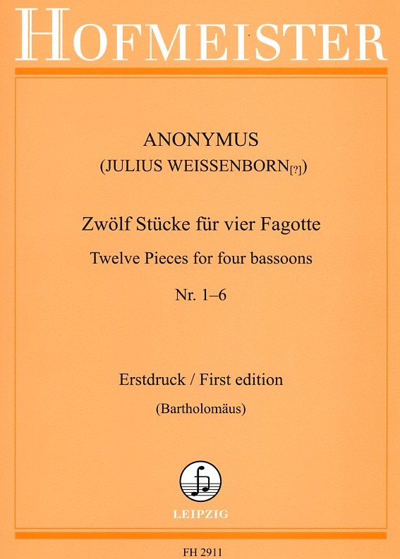 J. Weissenborn(?): 12 Stücke für<br>4 Fagotte - Bd.1 ( 1-6)