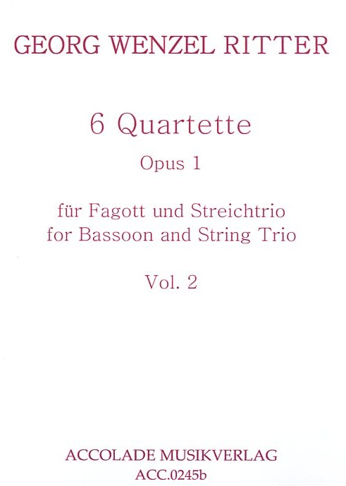 G.-W. Ritter(1748-1808): 6 Quartette<br>op.1/ Vol. 2 /Fagott +Streichtrio