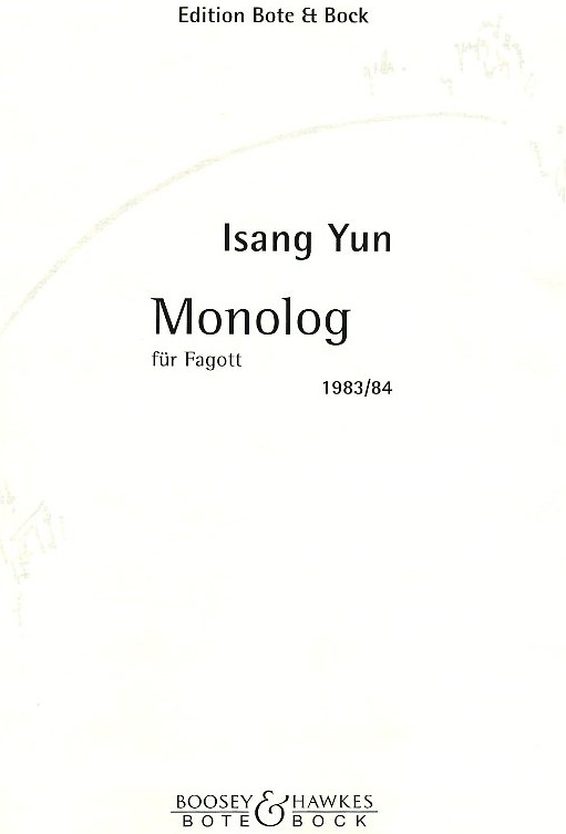 I. Yun: Monolog fr Fagott Solo<br>