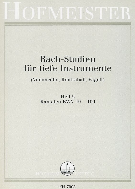J.S. Bach: Studien für tiefe<br>Instrumente -Heft 2 - Kantaten 49-100