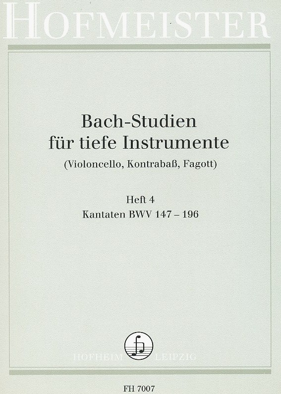 J.S. Bach: Studien fr tiefe<br>Instrumente -Heft 4 - Kantaten 147-196