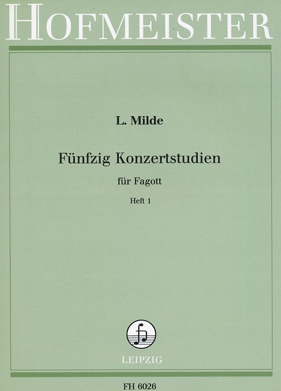 Milde: 50 Konzertstudien fr Fagott I<br>op. 26 Band 1 / Hofmeister