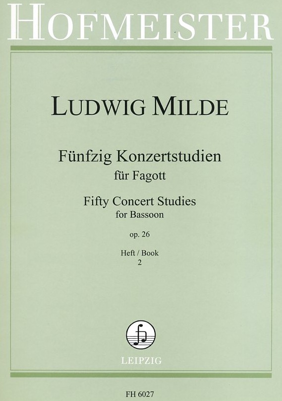 Milde: 50 Konzertstudien für Fagott II<br>op. 26 Band 2 / Hofmeister