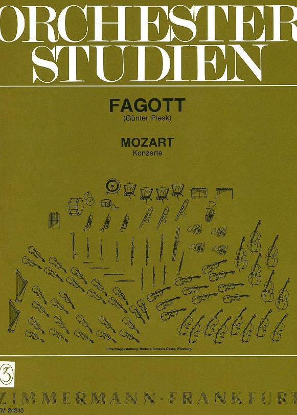 Orchesterstudien Mozart-Orchesterwerke<br>für Fagott/Konzerte (Piesk)