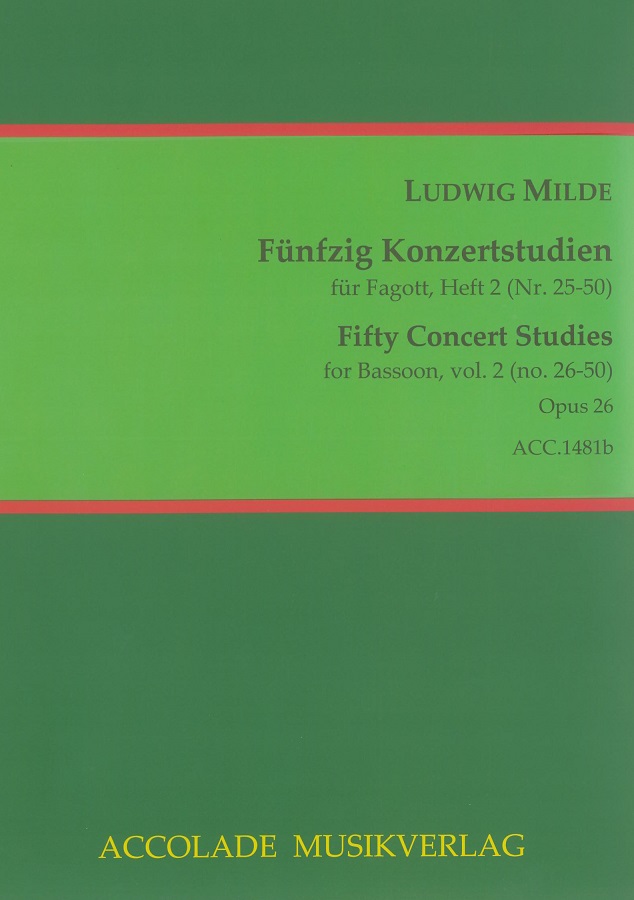 Milde: 50 Konzertstudien fr Fagott II<br>op. 26 Band 2 / Accolade