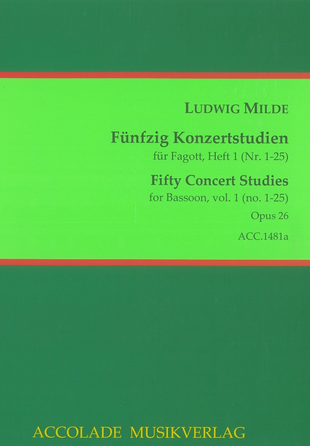 Milde: 50 Konzertstudien fr Fagott I<br>op. 26 Band 1 / Accolade