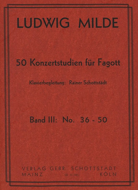 Milde: 50 Konzertstudien mit Klavier-<br>begleitung op. 26 - Bd 3