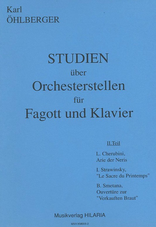 K. hlberger: Orchesterstudien fr<br>Fagott + Klavier - Band 2