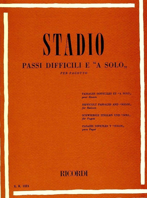 Stadio passi Difficili e &acute;a solo&acute;<br>für Fagott
