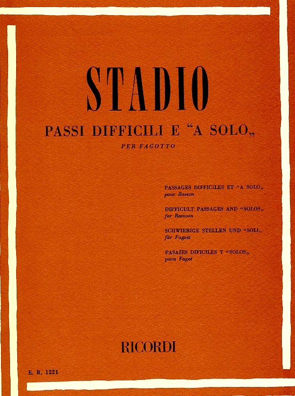 Stadio passi Difficili e &acute;a solo&acute;<br>fr Fagott