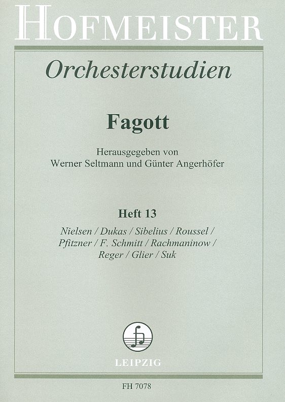 Orchesterstudien für Fagott - Nielsen,<br>Dukas, Sibelius, Roussel...(Heft 13)