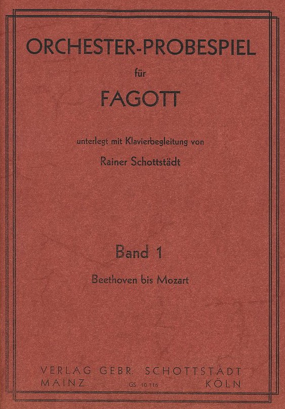 Orchesterprobespiel fr Fagott - Band 1<br>mit Klavierbegleitung von R. Schottstdt