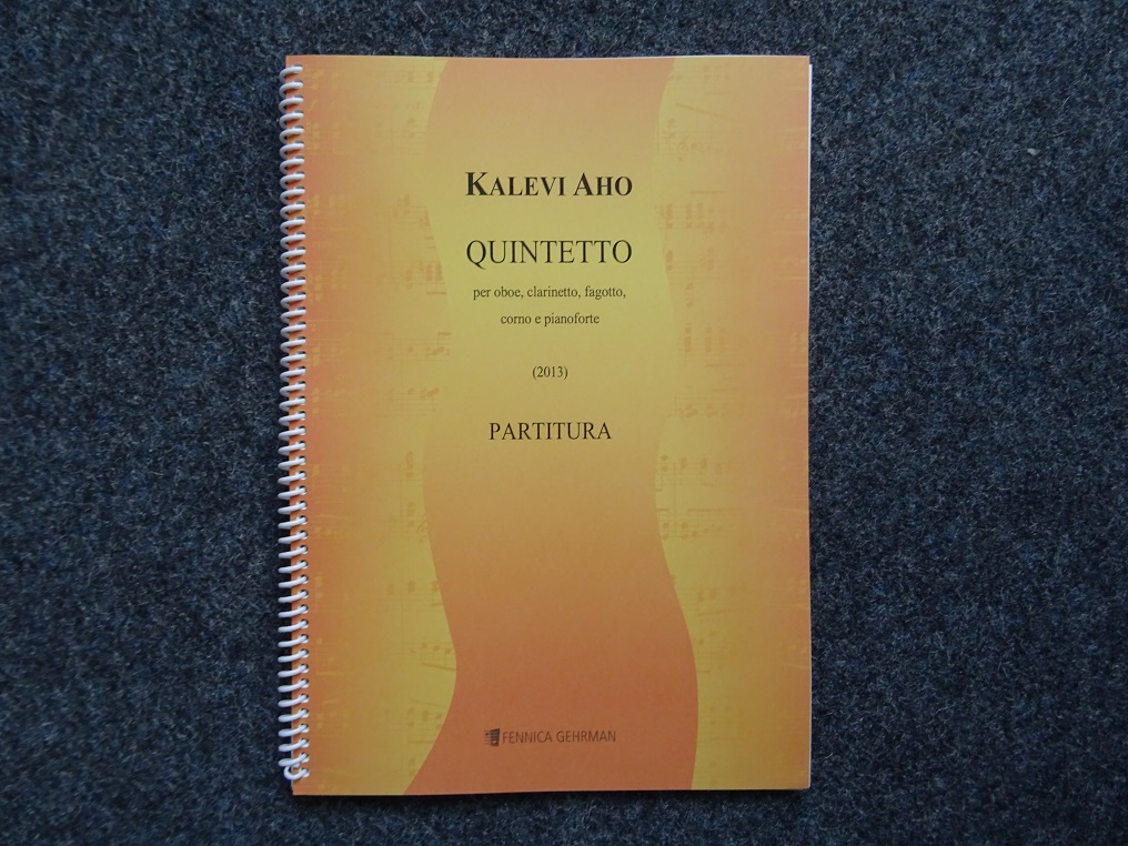 K. Aho(*1949): Quintett (2013) für<br>Oboe, Klar., Hrn, Fag+Klav. /Partitur