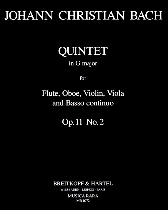 J.C. Bach: Quintett G-Dur Op.11 No.2<br>Flöte, Oboe, Violine Viola + BC