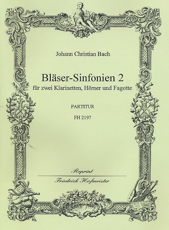 J.C. Bach: Bläser-Sinfonien<br>No. 4-6 für 2-Klar 2-Hrn  2-Fag Partitur