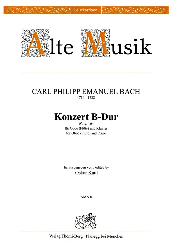 C.Ph.E. Bach: Konzert B-Dur<br>Oboe + Streichorch. - KA / Leuckart