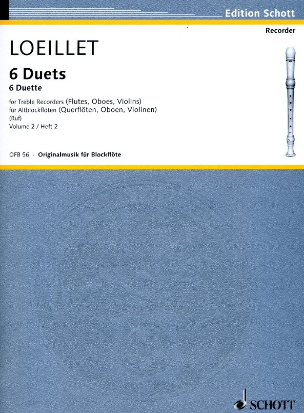 J.B. Loeillet de Gant: Sechs<br>Duette für Altblockflöten Bd II (OFB 56)