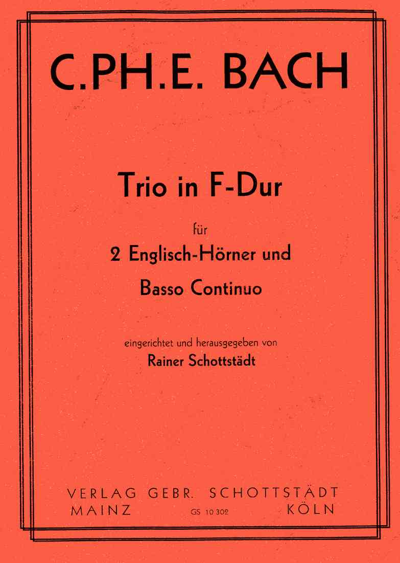 C.P.E. Bach: Triosonate F-Dur<br>für 2 Engl. Hörner + BC