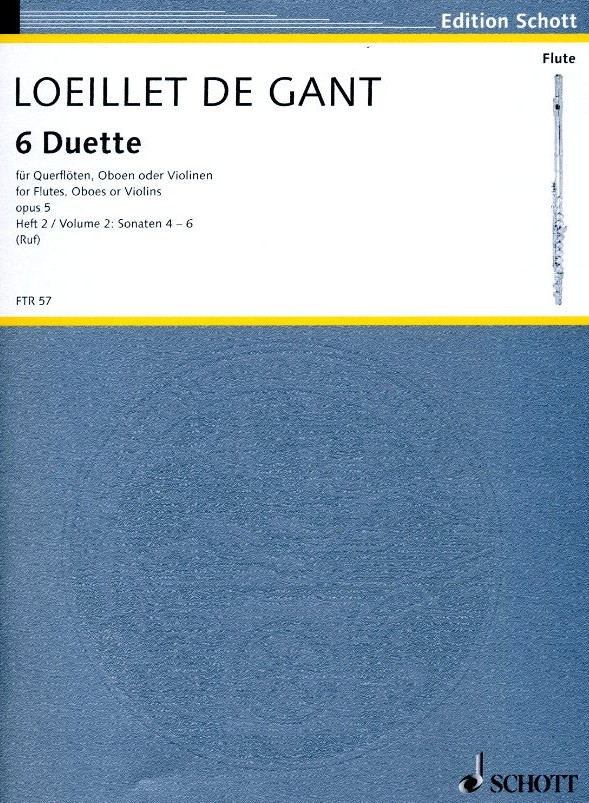 J.B. Loeillet: Sechs Duette op. 5<br>fr 2 Querflten/Oboen Bd II