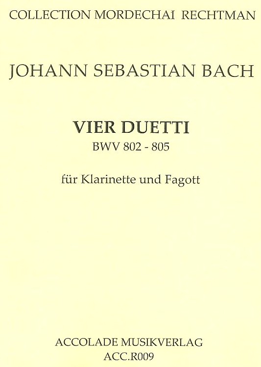J.S. Bach: Vier Duette BWV 802 - 805<br>ges. für Klarinette + Fagott