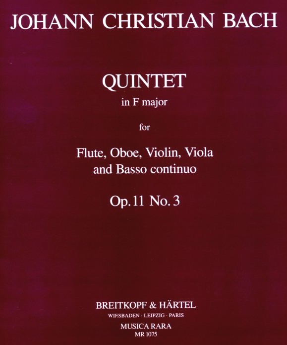 J.C. Bach: Quintett F-Dur Op.11 No.3<br>Flöte, Oboe, Violine Viola + BC