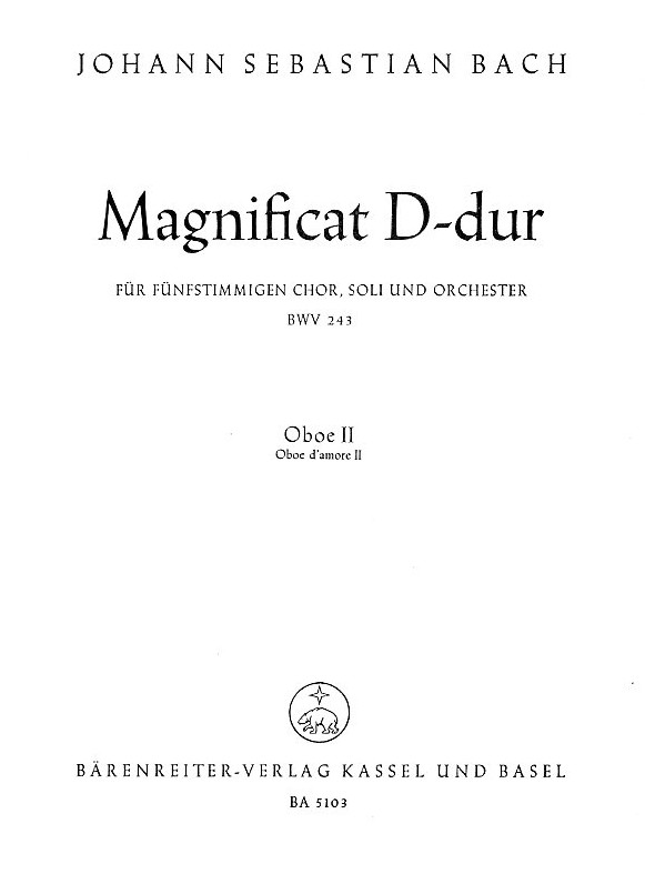 J.S. Bach: Magnificat BWV 243 D-Dur<br>Oboe 2