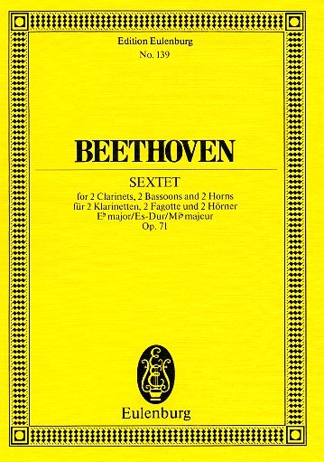 Beethoven: Bläsersextett Es-Dur op. 71<br>Partitur