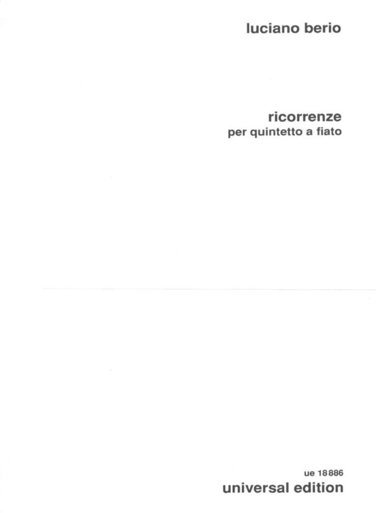 L. Berio: &acute;Ricorrenze&acute; fr<br>&acute;Blserquintett&acute; - Stimmen