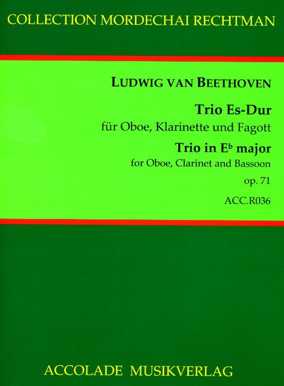 Beethoven: Trio d&acute; anches Es-Dur<br>(nach Sextett op. 71) Stimmen + Partitur