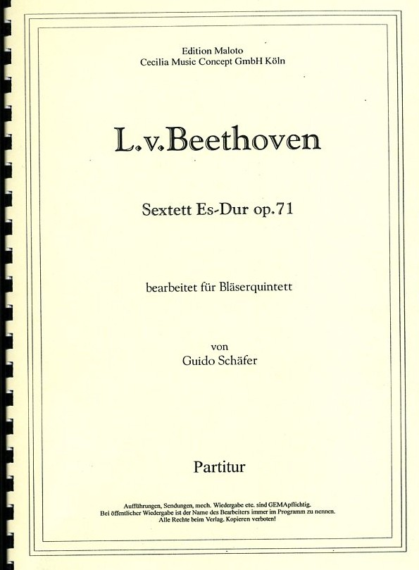 L.v.Beethoven: Bläserquintett Es-Dur<br>op. 71 - arr. G. Schäfer