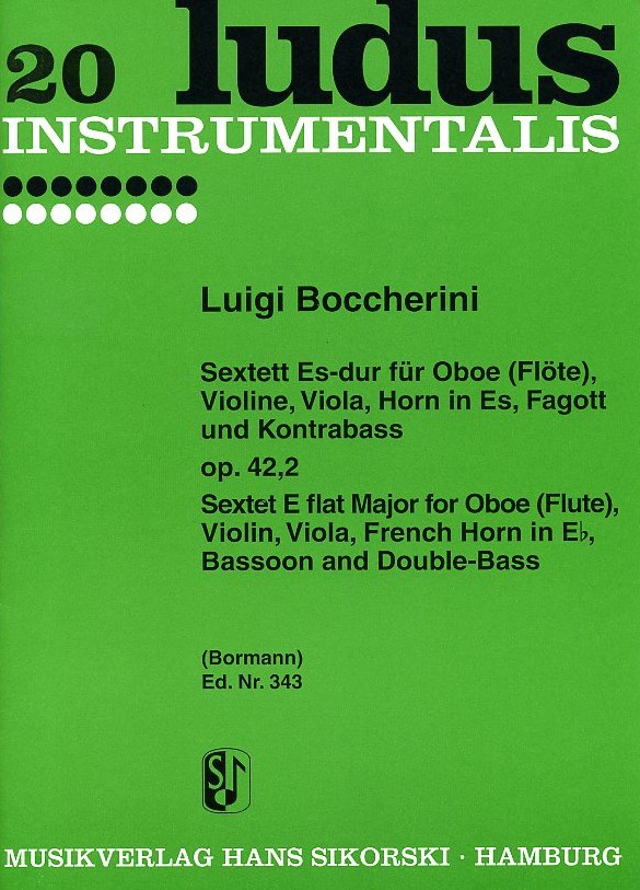 L. Boccherini: Sextett Es-Dur op. 42/2<br>Oboe, Horn, Fagott, 3 Str. - Stimmen