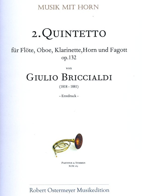 G. Briccialdi(1818-81): 2. Quintett<br>op. 132 für Holzbläserqiuntett - Stimmen