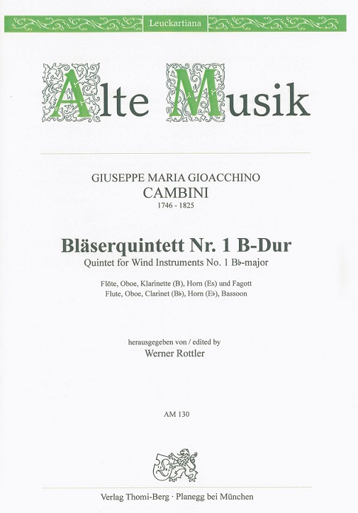 G.G. Cambini: Quintett B-Dur no.1<br>für Holzbläserquintett / Leukart